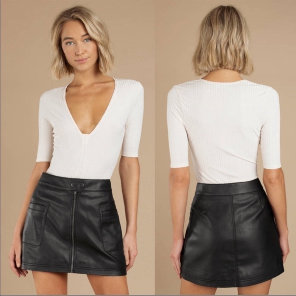 NWT Free People High A-line Vegan Skirt Black Size 10